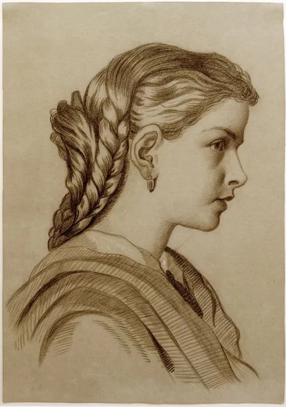 Ritratto di una giovane donna a destra, 1870